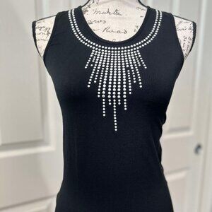 Women's Nice Black Tank Top with Silver Accents on the Front of the Chest